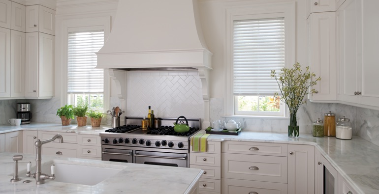 Dallas kitchen white blinds